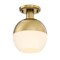 Designers Fountain Linden 8 in. 1-Light Brushed Gold Mid-Century Modern Semi Flush Mount with Etched Opal Glass Shade D321M-SF-BG - alternate 6